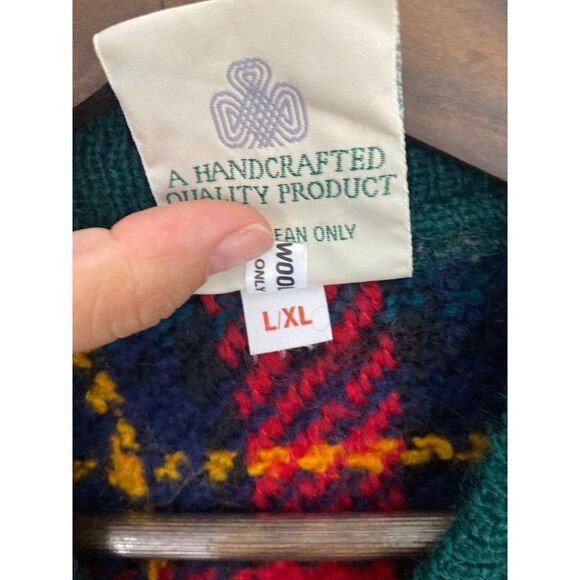 Boyne Valley weavers womens L/XL Wool full‎ zip plaid jacket & scarf handmade - Picture 4 of 5